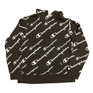 CHAMPION HOODIE SWEATSHIRT SIZE LARGE BLACK WHITE​